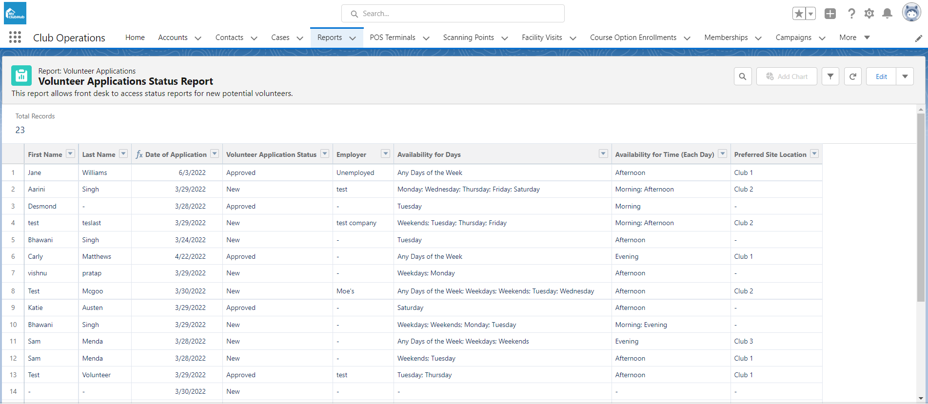 How to Use the Volunteer Status Report