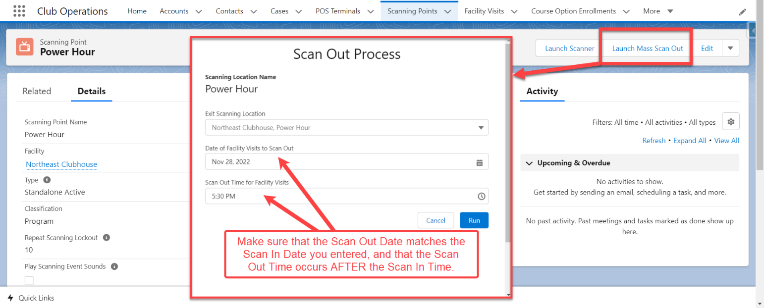 Entering Bulk Program Scans for Previous Days